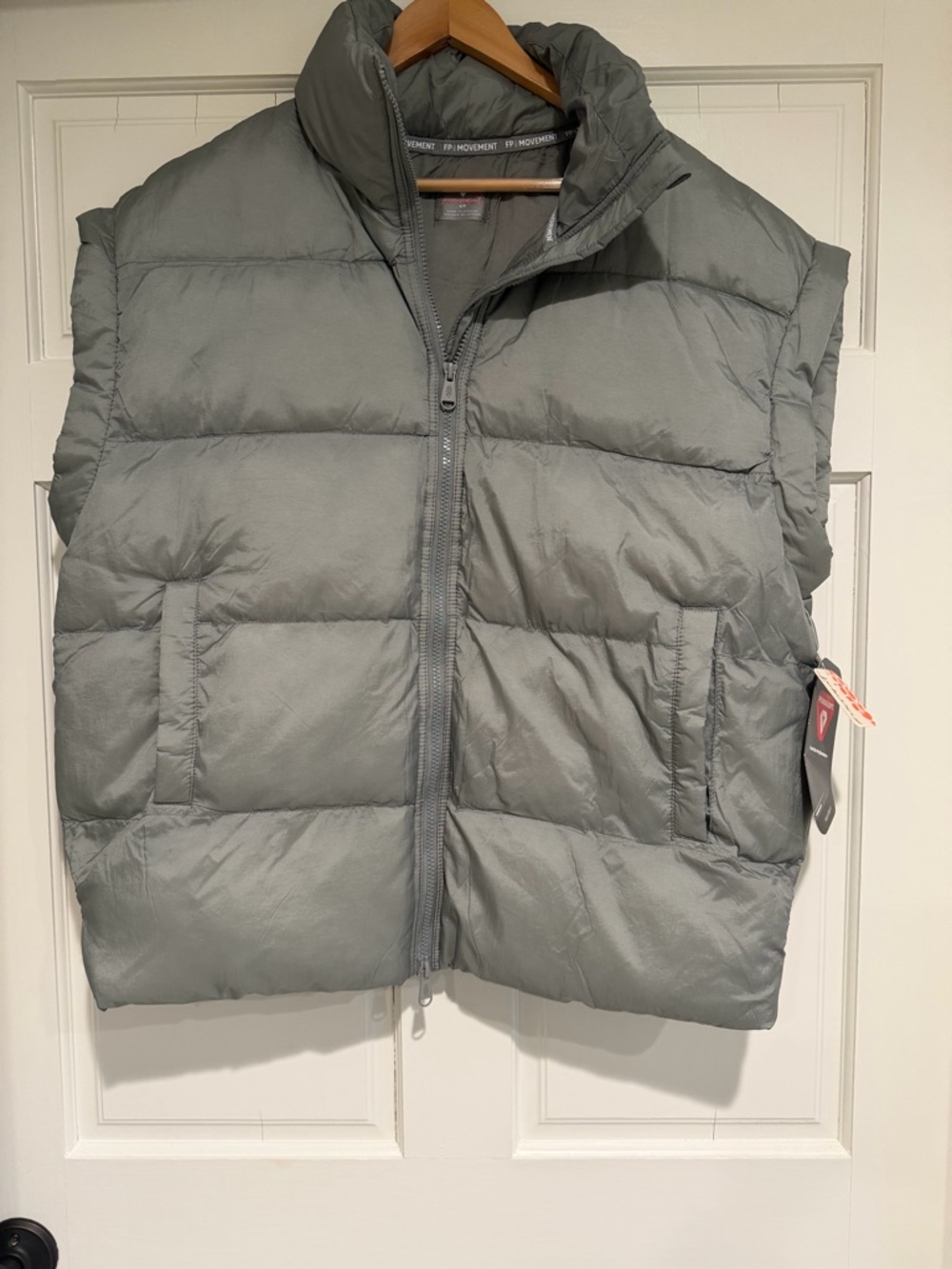 FP Movement Free People In a Bubble Puffer Vest Greyed Olive Sz S. NWT